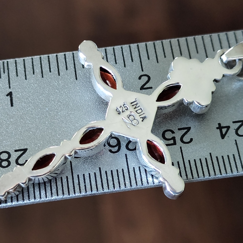 Nicky Butler Sterling Silver 925 Cross Pendant NB Garnet Moonstone Rhodolite NWT - Picture 14 of 14